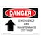 Signmission OSHA Danger Sign, Emergency And Maintenance Exit, 10in X 7in Decal, 7"W, 10" L, Landscape OS-DS-D-710-L-2253 - alternate 1